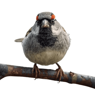 sparrow perched on a branch looking alert , representing Sparrow’s SEO and branding services