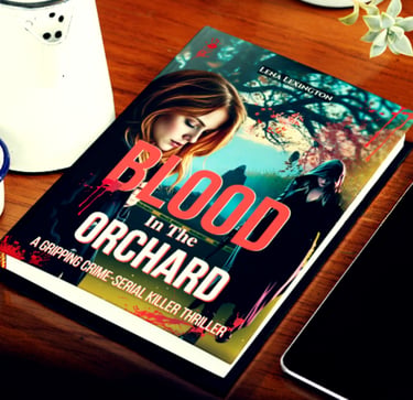 Blood in the Orchard crime mystery book cover by Lena Lexington