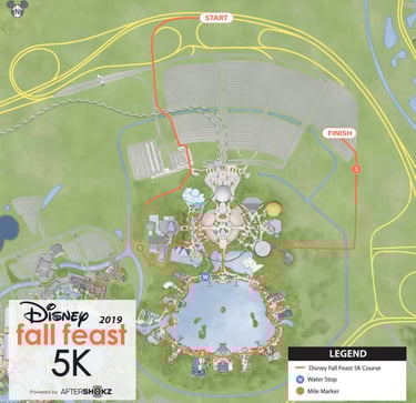 2019 runDisney Wine and Dine Half Marathon Weekend 5K Course Map