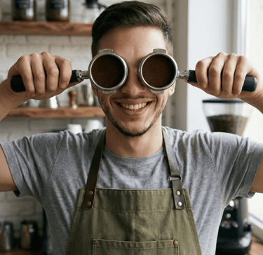dois porta filtros de cafe especial, foto criativa de cafe em curitiba