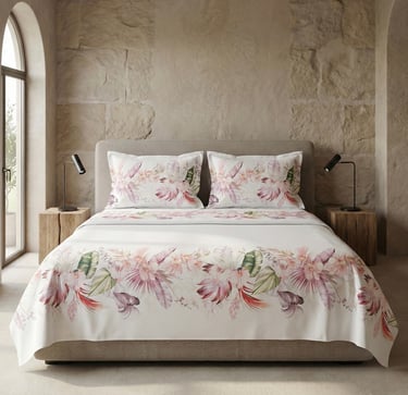 Luxury premium bed sheets in soft breathable cotton fabric