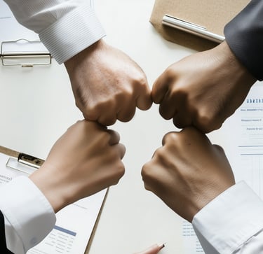 four founders fistbumping at company creation