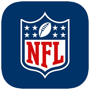 Official National Football League logo with red NFL text, white stars, and a football icon on a blue shield.
