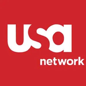 Official USA Network logo with white text on a bright red background.