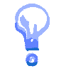 Blue doodle lightbulb symbolizing the project's outcomes.