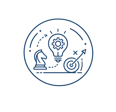 Minimal blue strategy solution icon for branding and digital agency sections