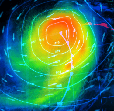 a weather map of a hurricane