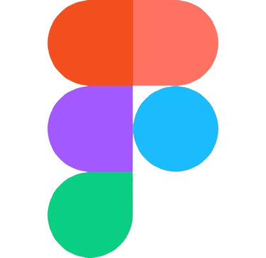 The colorful Figma logo design software icon composed of red, purple, green, and blue shapes on a black background.
