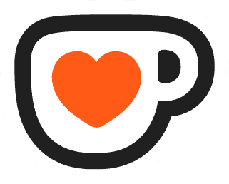 a cup of coffee with a heart in the middle ko-fi kofi