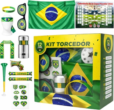 Kit Torcedor Brasil Copa 2026 – 12 Peças