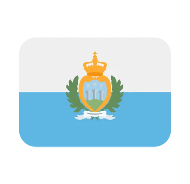 San Marino national flag icon with white and blue horizontal stripes and the central coat of arms.