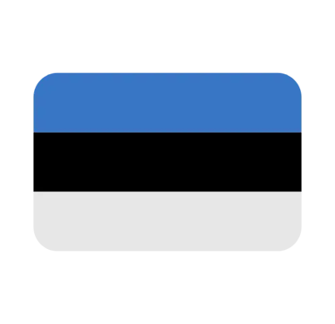 Icon of the national flag of Estonia with horizontal blue, black, and white stripes.
