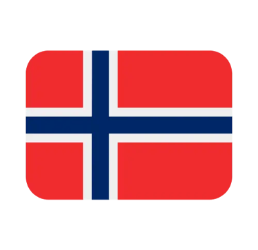The national flag of Norway icon with a blue Nordic cross on a red field with white outlines.