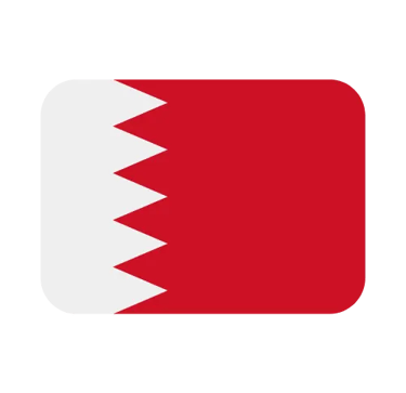 The national flag of Bahrain icon featuring red and white colors with five serrated points.
