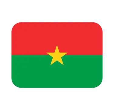 The national flag of Burkina Faso with a horizontal red and green stripe and a yellow star.
