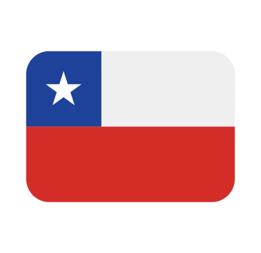 Icon of the national flag of Chile with a white star on a blue square, white stripe, and red band.