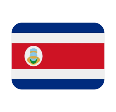 Official Costa Rica flag icon with blue, white, and red stripes and national coat of arms.