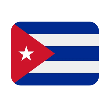 The national flag of Cuba with blue and white stripes, a red triangle, and a white star.