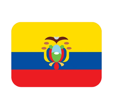 A rounded rectangular icon of the Ecuador flag featuring yellow, blue, and red horizontal stripes.