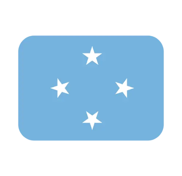 Official flag of Micronesia featuring four white stars on a light blue background.
