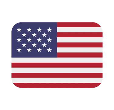 American flag icon with red and white stripes and white stars on a blue background.