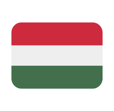 Iconic rounded rectangular flag of Hungary featuring horizontal red, white, and green stripes.
