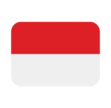 The national flag of Indonesia, a horizontal bicolor of red and white, in a rounded rectangle icon format.