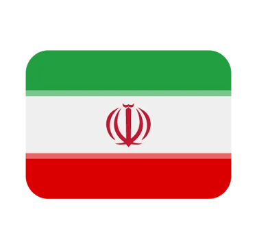 The national flag of Iran icon featuring green, white, and red horizontal stripes with the central emblem.
