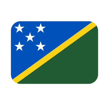 Official Solomon Islands national flag icon featuring blue and green triangles with a yellow stripe and five white stars.