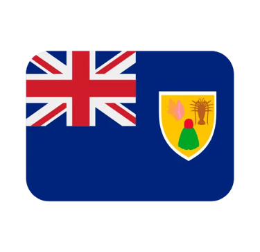 The national flag of the Turks and Caicos Islands featuring a Blue Ensign with the island coat of arms.
