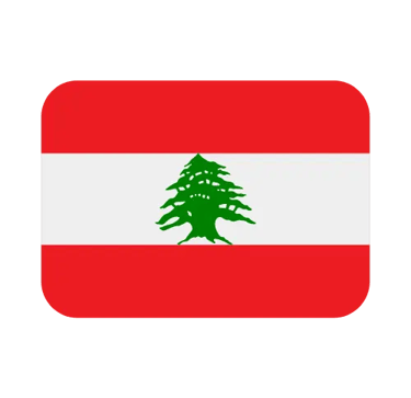 The national flag of Lebanon icon with red and white stripes and a green Lebanon Cedar tree.