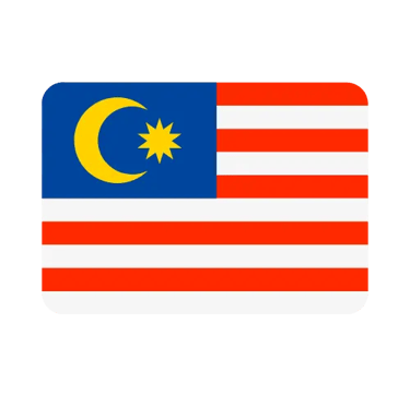 The national flag of Malaysia featuring red and white stripes with a yellow crescent and star.