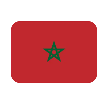 The national flag of Morocco featuring a green pentagram centered on a red background.