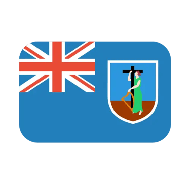 The national flag of Montserrat featuring the Union Jack and the territorial coat of arms on a blue field.