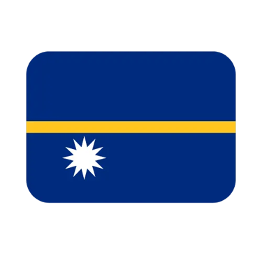 Official national flag of Nauru with blue field, yellow horizontal stripe, and 12-pointed white star.
