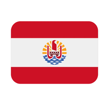 The national flag of French Polynesia with a red and white stripe and central coat of arms.