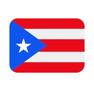 Puerto Rico flag icon with red and white stripes and a white star in a blue triangle.