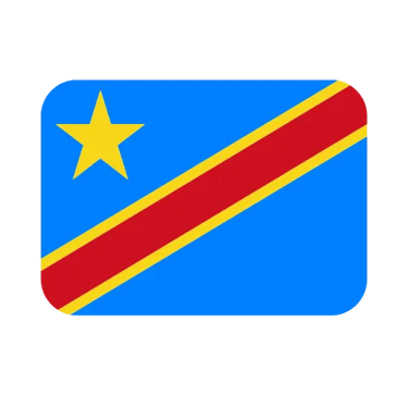 Democratic Republic of the Congo national flag icon with sky blue field, yellow star, and red diagonal stripe.