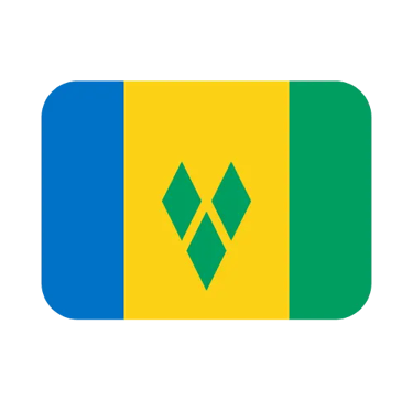 Official flag of Saint Vincent and the Grenadines icon with blue, gold, and green stripes.