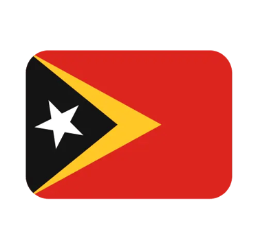 The national flag of Timor-Leste featuring a red field with a black triangle, yellow wedge, and white star.