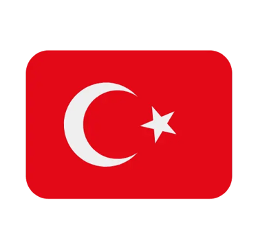 The national flag of Turkey featuring a white crescent and star on a red background icon.