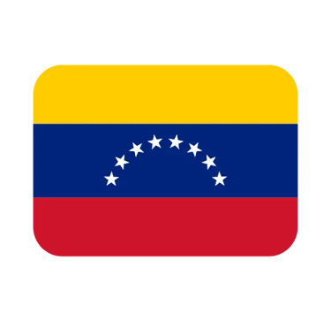 Official flag of Venezuela icon featuring yellow, blue, and red stripes with eight white stars.