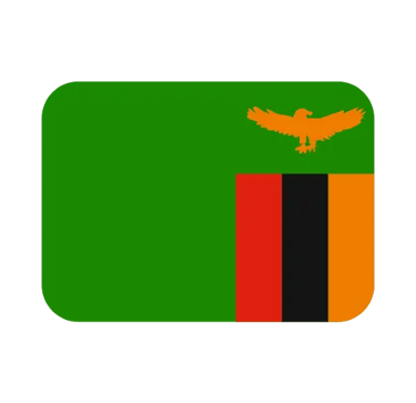 Official national flag of Zambia featuring a green field with an orange eagle and vertical stripes.