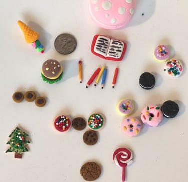 mini cookies and objects i air-dry clay