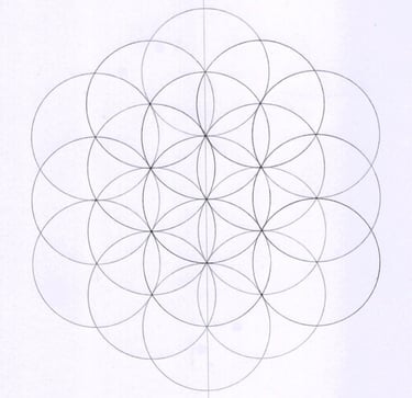konjunto hand drawn illustration of underlying geometry of nexus pattern