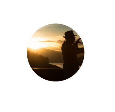 social media profile picture man at sunset