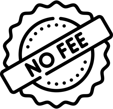 an icon of a badge depicting no fee payable