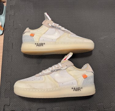 KicksReboot performed a renovation very rare Nike Air Force 1 Off-White The Ten shoes, photo taken after the process