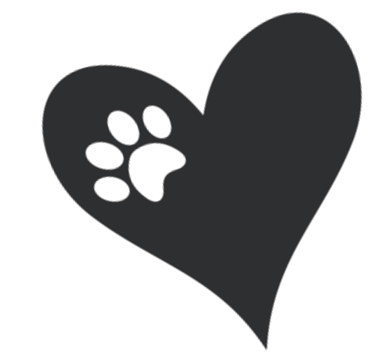 a paw inside a heart