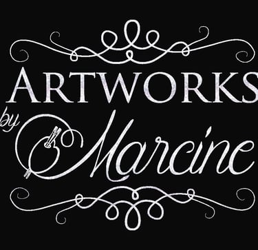 square logo for artworks by marcine nj mural artist